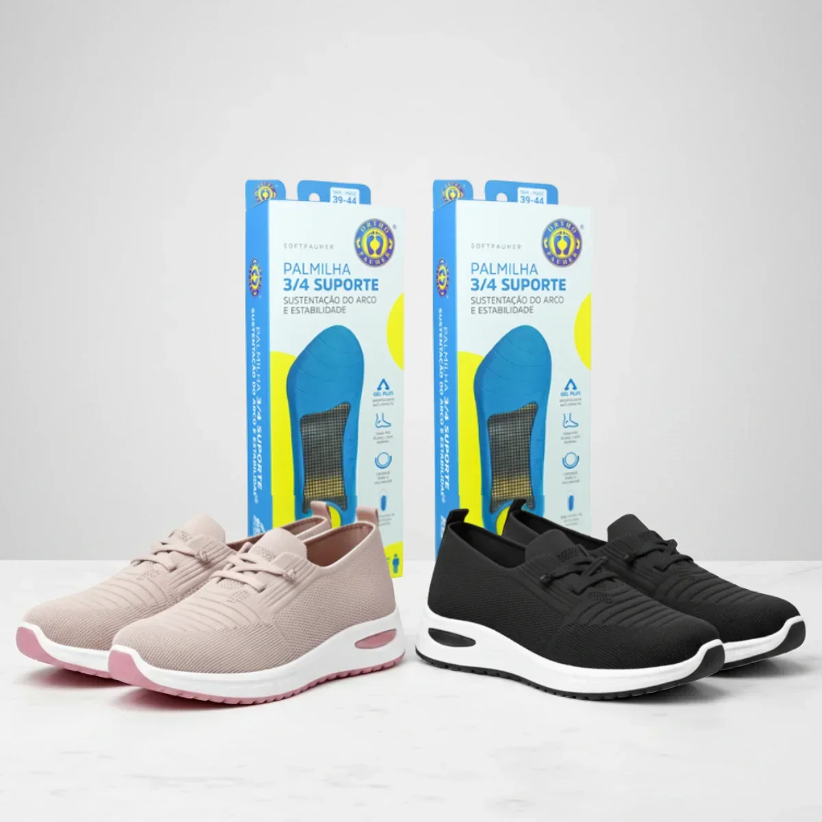 Leve 2, Pague 1: 2 Tênis Ortopédico Ultra Comfort Calce Fácil + Palmilha Grátis! - Image 3